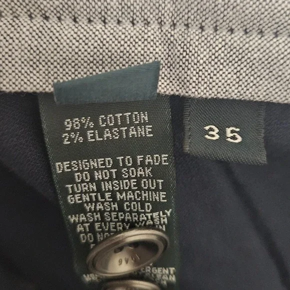 Rodd & Gunn Shorts Mens Size 35 Navy Blue Woven Chino Flat Front Casual Summer - Picture 6 of 8